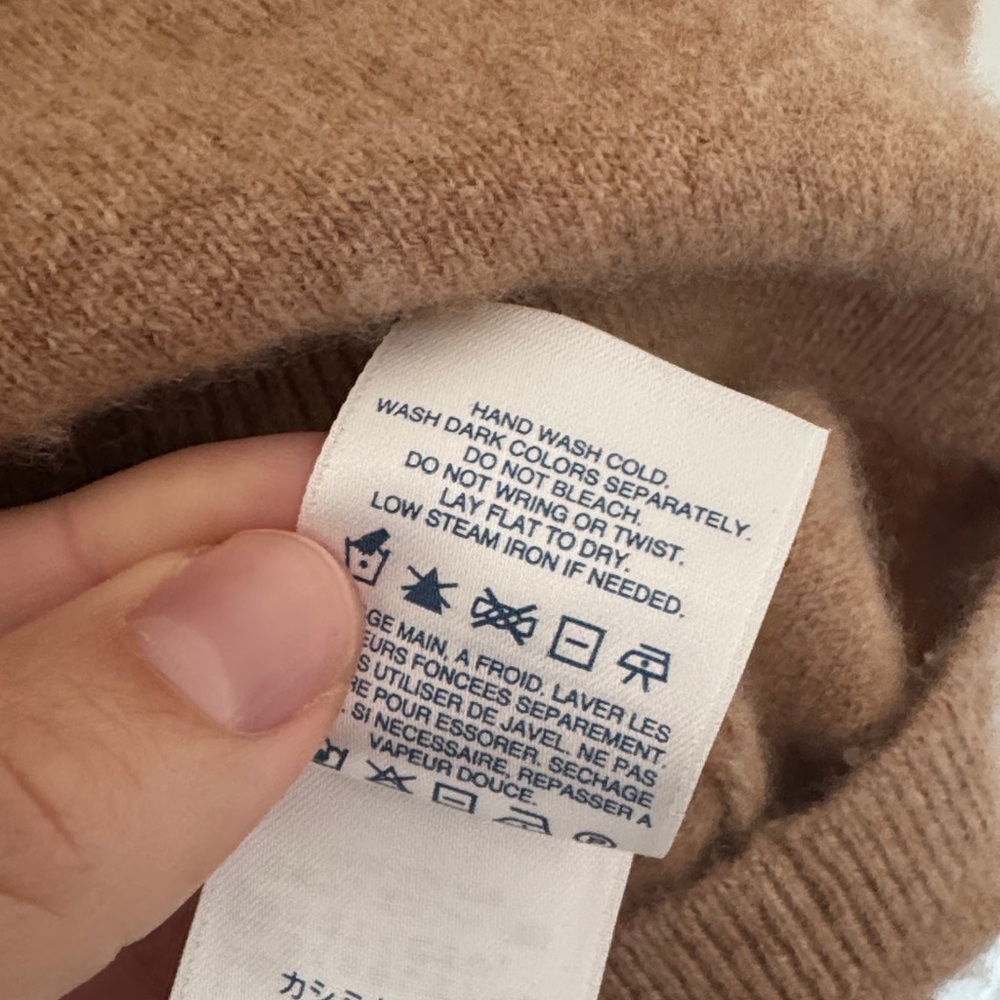 Lands' End tan 100% cashmere sweater - Picture 3 of 6